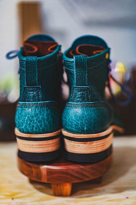 Photo by Dewanna.Wanga on October 1, 2025 of the Nicks Sample Sale MTO in Nicks / Law Tanning Turquoise Smooth Shrunken Bison.