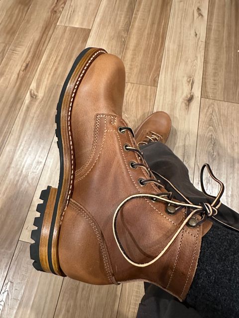Photo by patrick_teana on November 6, 2024 of the Truman Plain Toe Boot in Sesame Double Shot.