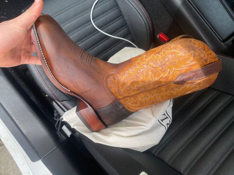 Photo by aussiebootboy on October 8, 2024 of the Ringers Western Longreach in Mexican Tan Fullgrain.