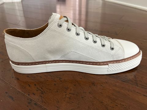 Photo by PatinaEnvy on May 4, 2024 of the Allen Edmonds Pasadena in Off White Suede & Soft Suede Liner.