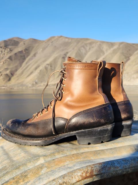 Photo by nickjack on March 2, 2026 of the White's x Division Road LTT Logger 375 in Horween Natural Chromexcel & Horween Black Waxed Flesh.