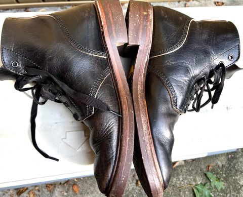 Photo by woolwonders on July 7, 2026 of the John Lofgren M-43 Service Shoes in Shinki Black Teacore Horsebutt.