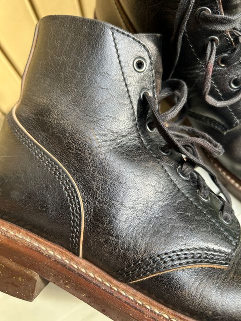 Photo by woolwonders on July 7, 2026 of the John Lofgren M-43 Service Shoes in Shinki Black Teacore Horsebutt.