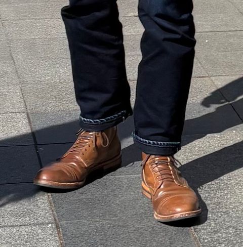 Photo by zeroremain on March 19, 2025 of the Viberg Service Boot BCT in Horween Bourbon Shell Cordovan.