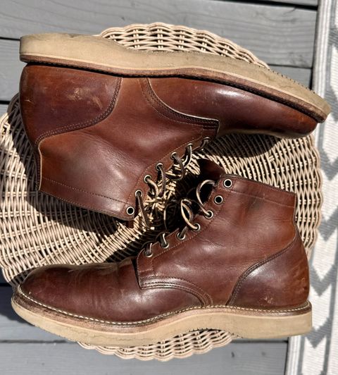 Photo by zeroremain on April 12, 2025 of the Viberg Service Boot in Horween Crust Chromexcel.