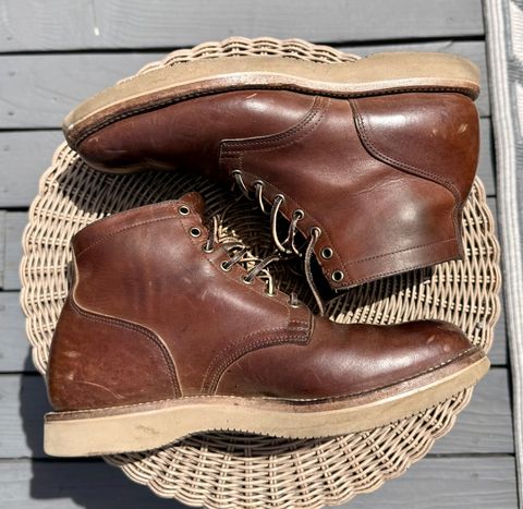 Photo by zeroremain on April 12, 2025 of the Viberg Service Boot in Horween Crust Chromexcel.
