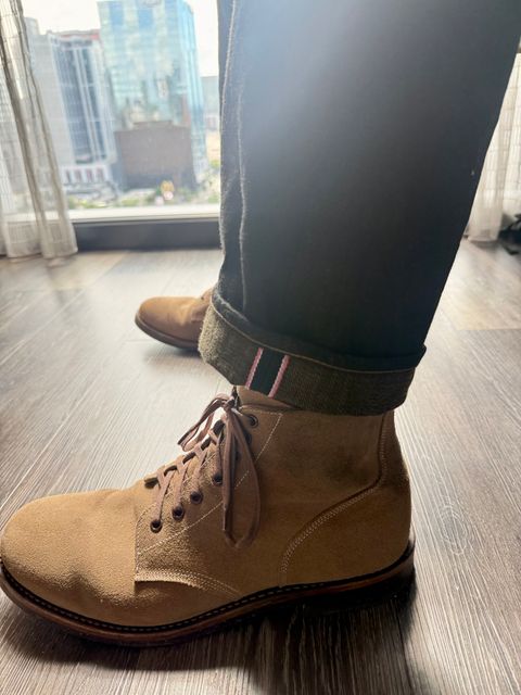 Photo by zeroremain on April 22, 2025 of the Oak Street Bootmakers Field Boot in Horween Natural Chromexcel Roughout.