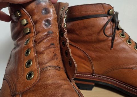 Photo by DownThunderdome on April 3, 2025 of the Grant Stone Ottawa Boot in Incas Natural Kangaroo.