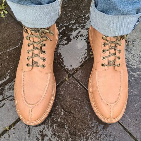 Photo by DownThunderdome on April 1, 2025 of the Grant Stone Ottawa Boot in Incas Natural Kangaroo.