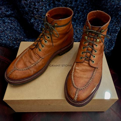 Photo by DownThunderdome on April 1, 2025 of the Grant Stone Ottawa Boot in Incas Natural Kangaroo.