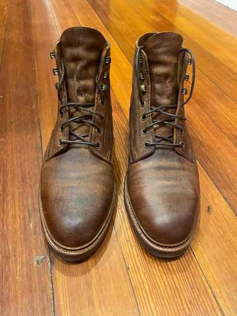 Photo by Cdbr on March 1, 2024 of the Meermin Service Boot in C.F. Stead Autumn Spice Waxed Kudu.