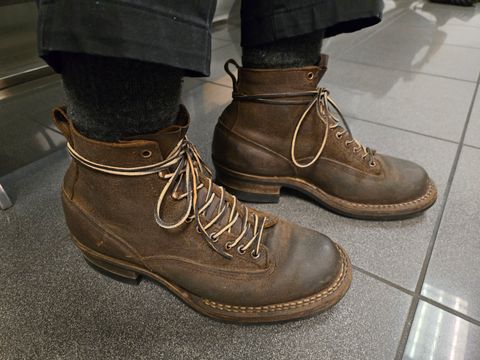 Photo by InanimatePepper on October 24, 2024 of the White's C350 Cutter in Seidel Distressed Roughout.