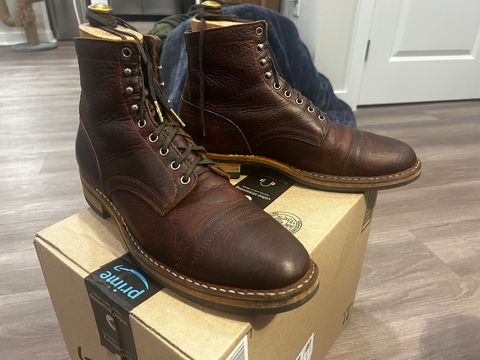 Photo by misterclean22 on February 6, 2025 of the White's MP-Sherman Toe Cap in Law Tanning Brown Bison.