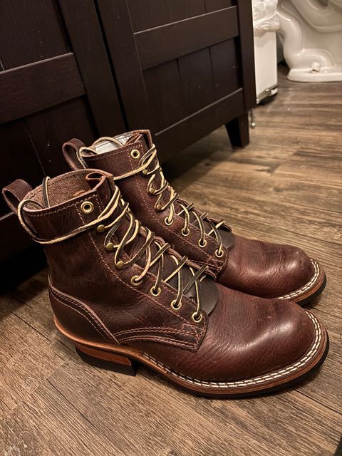Photo by boots.n.gardening on April 13, 2026 of the Nicks Falcon in Horween Color 8 Cypress.