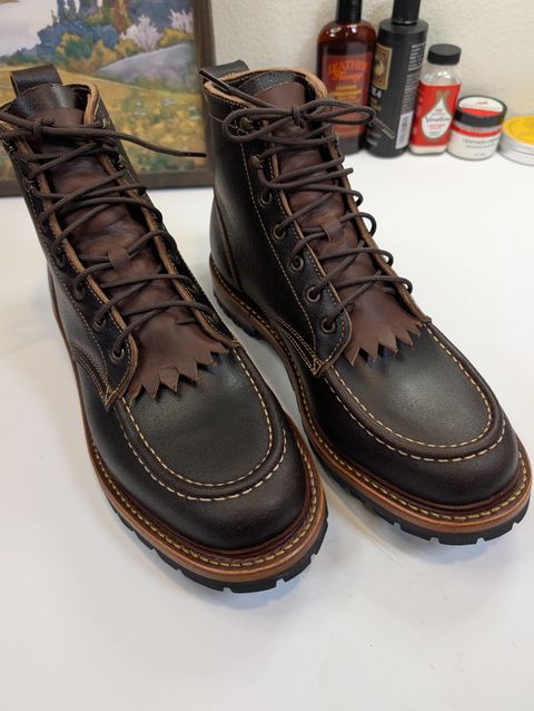Photo by Johnnyknocks on May 30, 2026 of the Truman Moc Toe in Horween Java Waxed Flesh.
