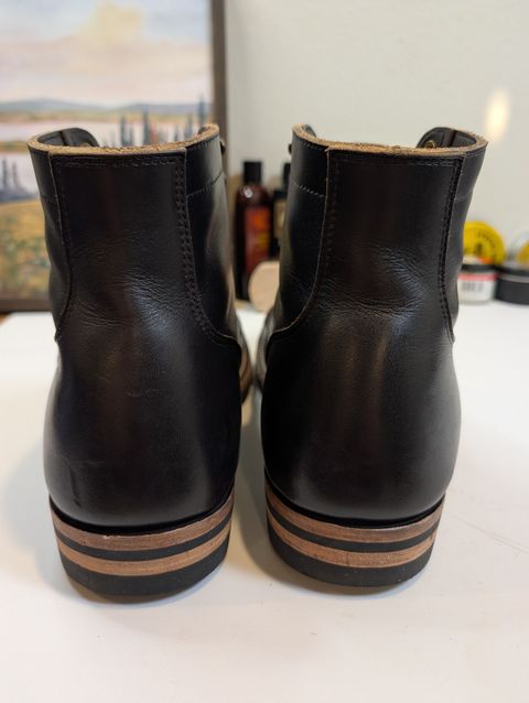 Photo by Johnnyknocks on June 30, 2026 of the Luosjiet Captoe Service Boot in Black Tea Core Full Grain Cow Hide.