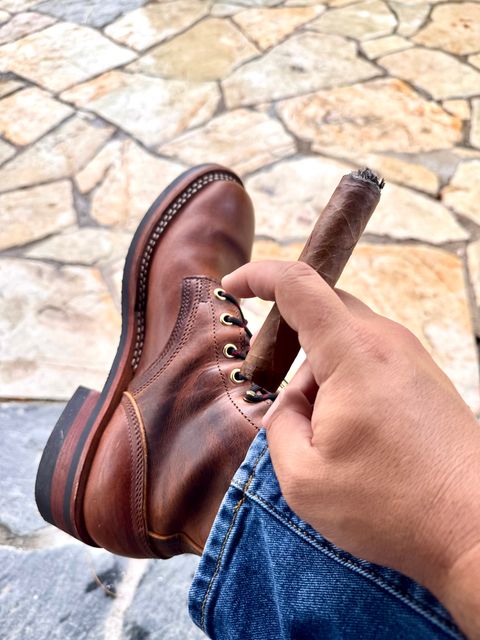 Photo by sjs426 on July 8, 2026 of the Nicks Falcon in Horween Orange Predator.