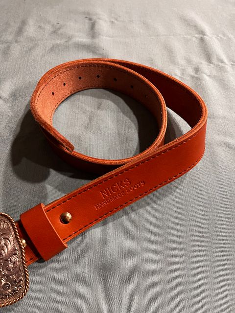 Photo by shredwin.206 on October 1, 2025 of the Nicks Heritage Belt in Wickett & Craig Tan English Bridle.