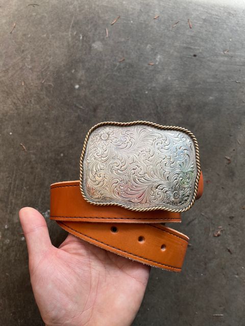 Photo by shredwin.206 on September 28, 2025 of the Nicks Heritage Belt in Wickett & Craig Tan English Bridle.