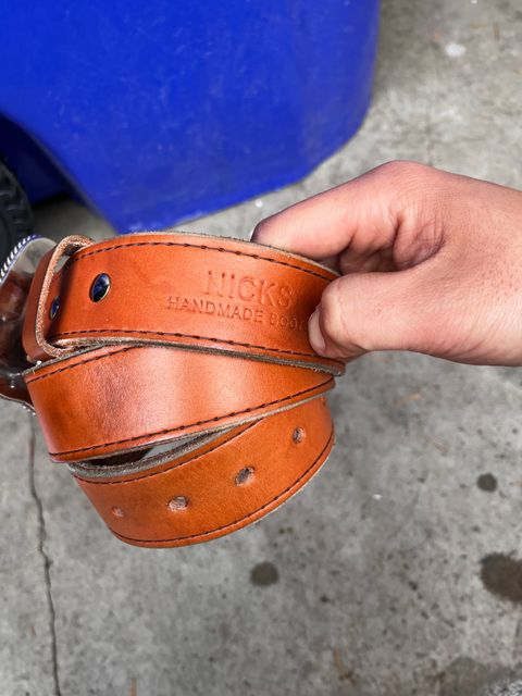 Photo by shredwin.206 on November 1, 2025 of the Nicks Heritage Belt in Wickett & Craig Tan English Bridle.