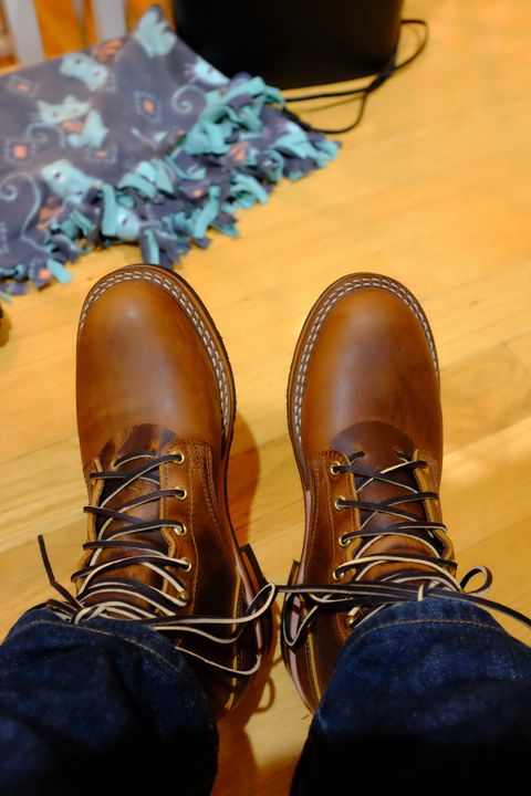 Photo by shoe_enjoy_myself on July 28, 2026 of the Nicks Falcon in Horween Orange Predator.