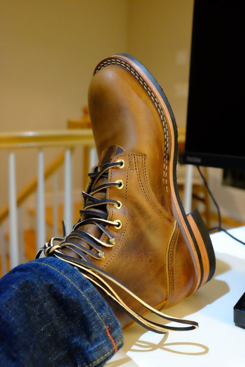 Photo by shoe_enjoy_myself on July 28, 2026 of the Nicks Falcon in Horween Orange Predator.