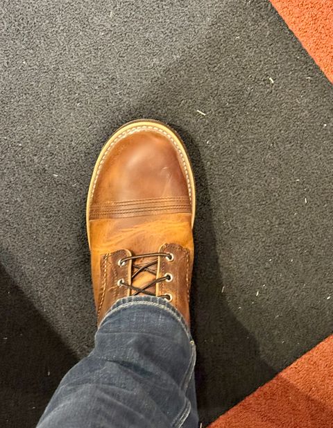Photo by ER_Stitcher on October 18, 2024 of the Red Wing Iron Ranger in S.B. Foot Copper Rough and Tough.