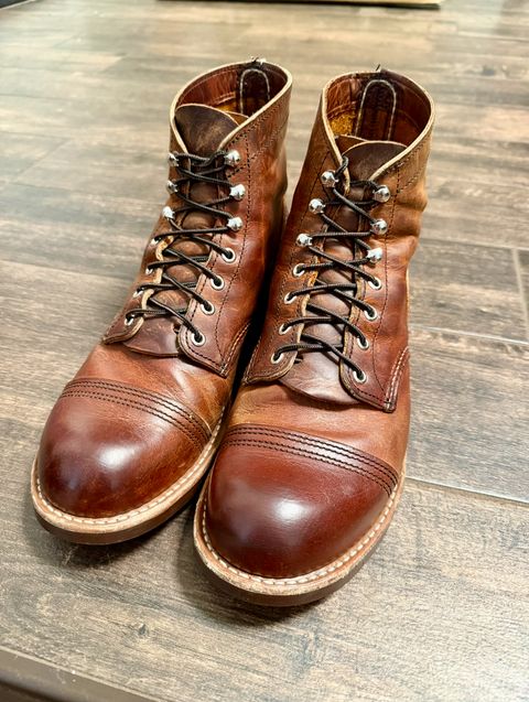 Photo by ER_Stitcher on April 18, 2025 of the Red Wing Iron Ranger in S.B. Foot Copper Rough and Tough.
