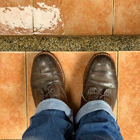 Photo by stinkypatina on August 22, 2025 of the Dr. Martens 939 Ben in Dark Brown Crazy Horse.