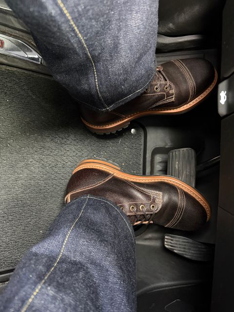 Photo by Txtireguy on July 11, 2026 of the Truman Cap Toe Boot in Seidel Chocolate Oil Tan Roughout.