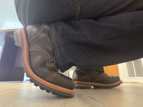 Photo by Txtireguy on July 13, 2026 of the Truman Cap Toe Boot in Seidel Chocolate Oil Tan Roughout.