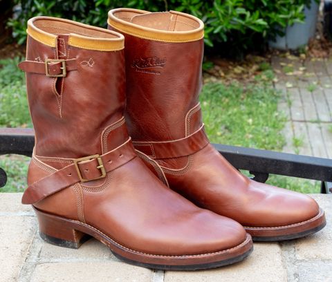 Photo by JewishJesus on April 1, 2026 of the Role Club Engineer Boots in Brown Italian Horsehide.