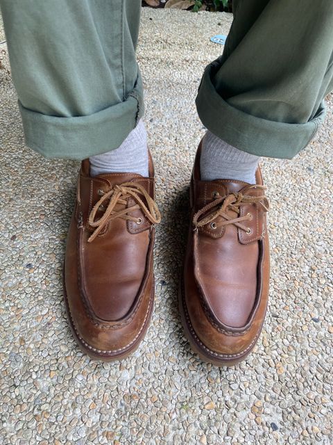 Photo by thedrunkdunker on April 28, 2025 of the Rhodes Tahoe Boat Shoe in Unknown Leather.