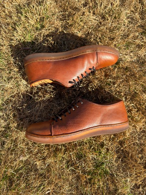 Photo by amac16 on January 4, 2026 of the Crown Northampton Harlestone in Olive Oil Tan Horween Buffalo.