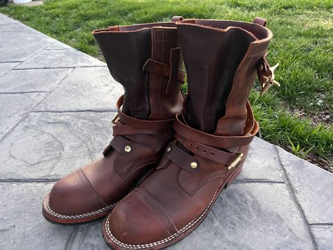 Photo by dieseldoc25 on April 7, 2026 of the Nicks Heritage TankerPro in Horween Orange Predator.