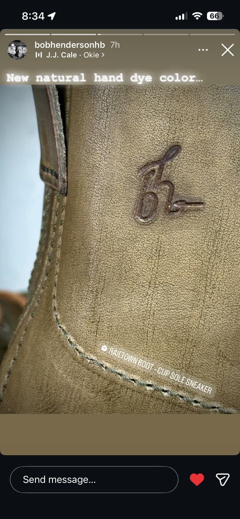 Photo by dieseldoc25 on April 11, 2026 of the BHHB Railtown Boot sneaker in Wickett & Craig Russet Traditional Harness.