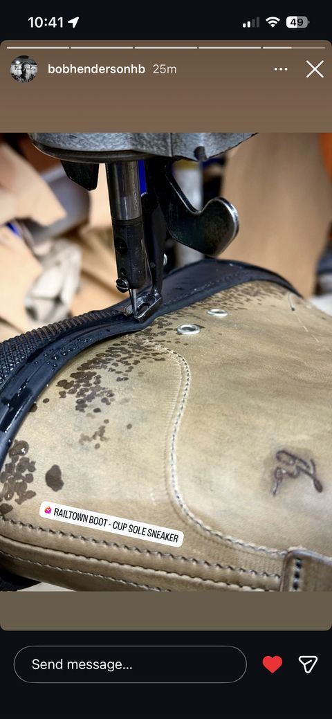 Photo by dieseldoc25 on April 11, 2026 of the BHHB Railtown Boot sneaker in Wickett & Craig Russet Traditional Harness.