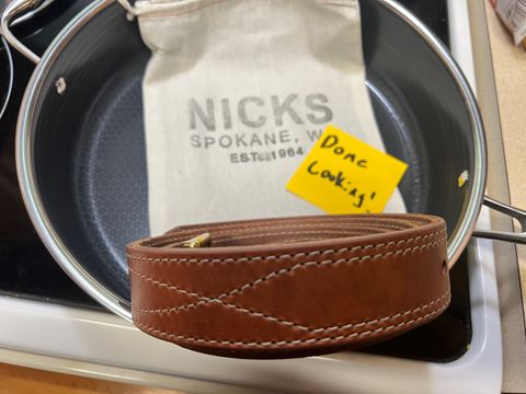 Photo by dieseldoc25 on November 1, 2025 of the Nicks Appaloosa Gunslinger in Wickett & Craig Natural Double Stuffed.