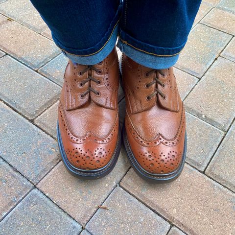 Photo by Colonel_Gringo on July 11, 2026 of the Tricker's Stow Country Boot in Sienna Olivvia Scotch Grain.