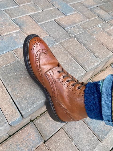 Photo by Colonel_Gringo on July 11, 2026 of the Tricker's Stow Country Boot in Sienna Olivvia Scotch Grain.
