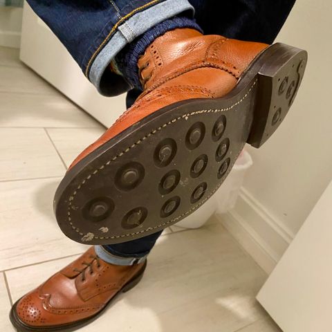 Photo by Colonel_Gringo on July 11, 2026 of the Tricker's Stow Country Boot in Sienna Olivvia Scotch Grain.