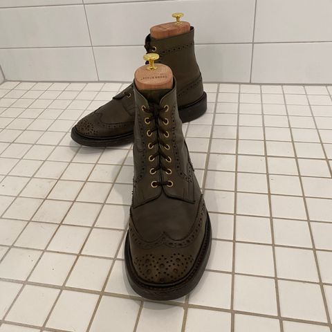 Photo by Colonel_Gringo on July 5, 2026 of the Tricker's Stow Country Boot in Green Olivvia Waxy.