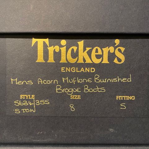 Photo by Colonel_Gringo on July 12, 2026 of the Tricker's Stow Country Boot in Acorn Muflone.