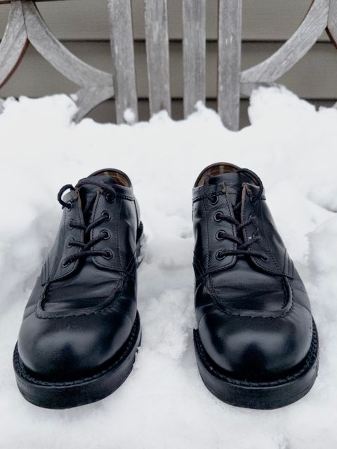 Photo by clausality on December 1, 2025 of the Rolling Dub Trio Coupen Low Moc in Black Horse Front #1020.