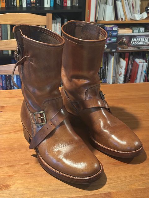 Photo by mulceber on July 8, 2026 of the John Lofgren Wabash Engineer Boots in Horween Natural Chromexcel.