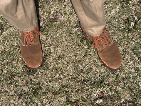 Photo by mulceber on April 4, 2025 of the John Lofgren M-43 Service Shoes in Horween Natural Chromexcel Roughout.