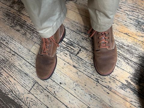 Photo by mulceber on July 24, 2025 of the John Lofgren M-43 Service Shoes in Horween Natural Chromexcel Roughout.