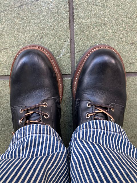 Photo by maru on July 31, 2025 of the Red Wing 8210 Logger Boots in S.B. Foot Black Chrome.