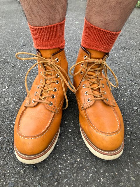Photo by maru on July 6, 2025 of the Red Wing 6-Inch Classic Moc in S.B. Foot Sequoia Gold Russet.