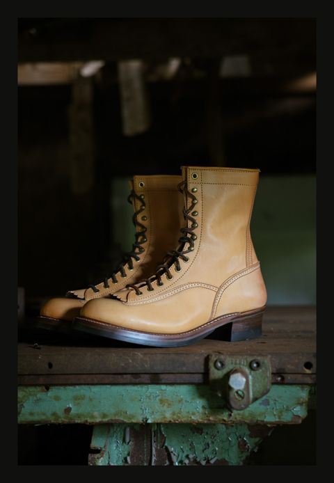Photo by migsidk on October 2, 2024 of the John Lofgren Donkey Puncher Boots in Badalassi Carlo Vegetable Tanned.